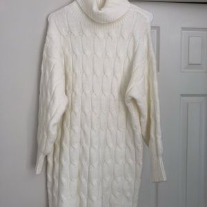 Cream sweater dress